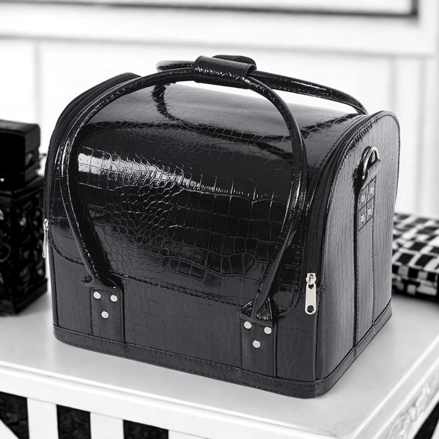 valise de maquillage noir texture noir