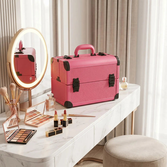 valise e maquillage professionnel ose foncé sur coiffeuse