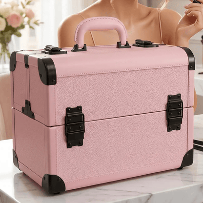 valisede maquillage professionnel rose pâle alumiium