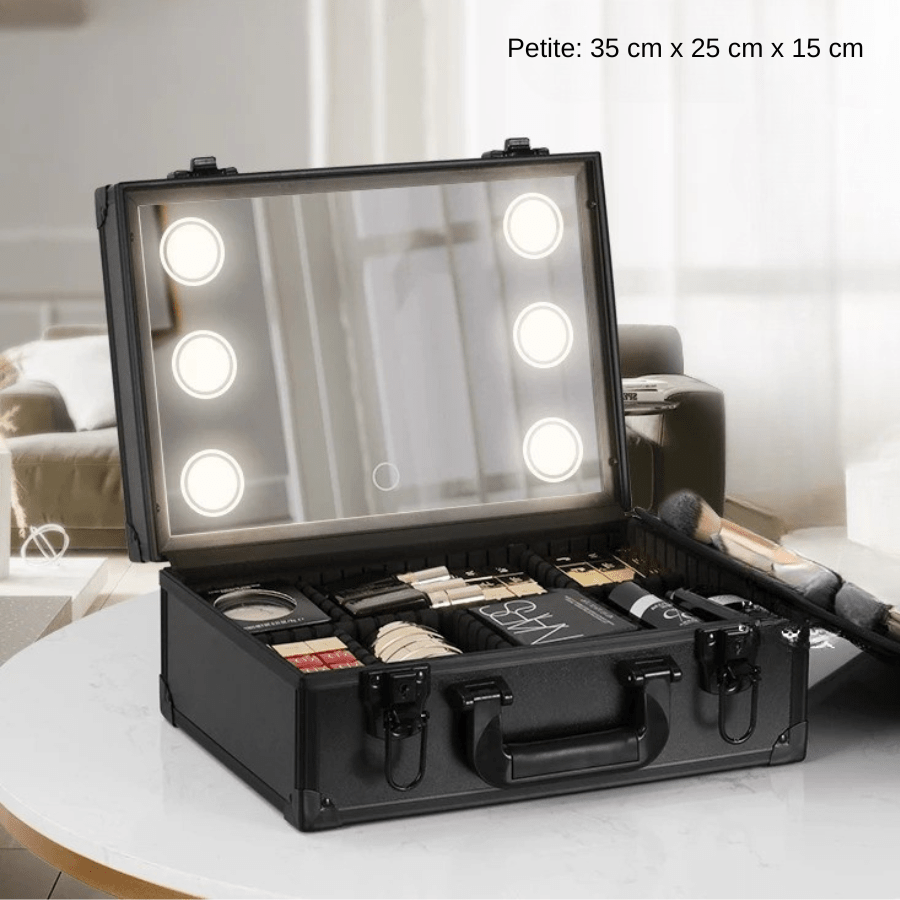 valise maquillage en aluminium petite avec miroir