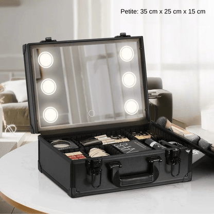 valise maquillage en aluminium petite avec miroir