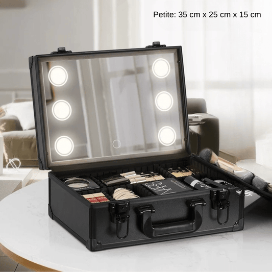 valise maquillage en aluminium petite avec miroir