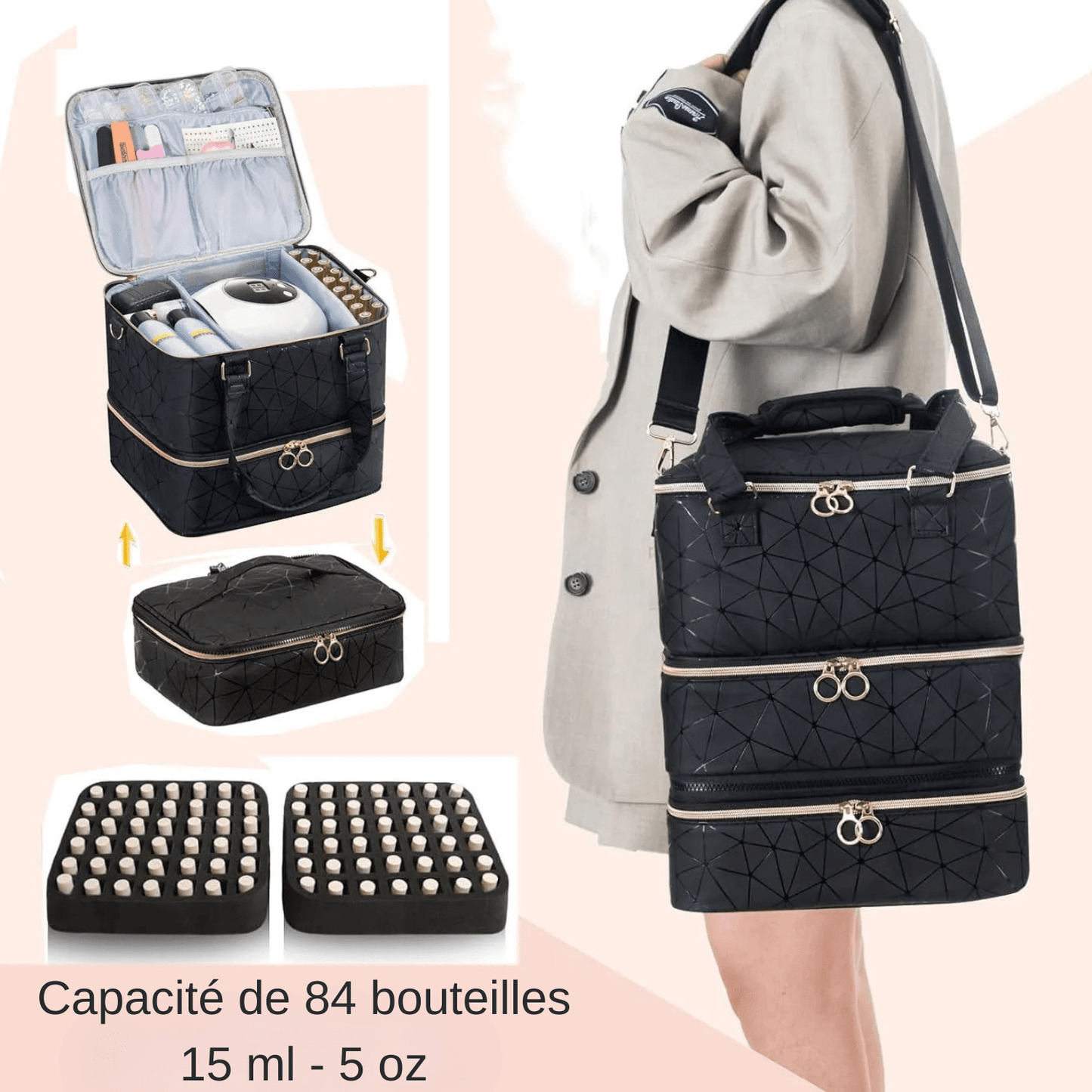 Valise maquillage professionnelle rangement vernis ongles
