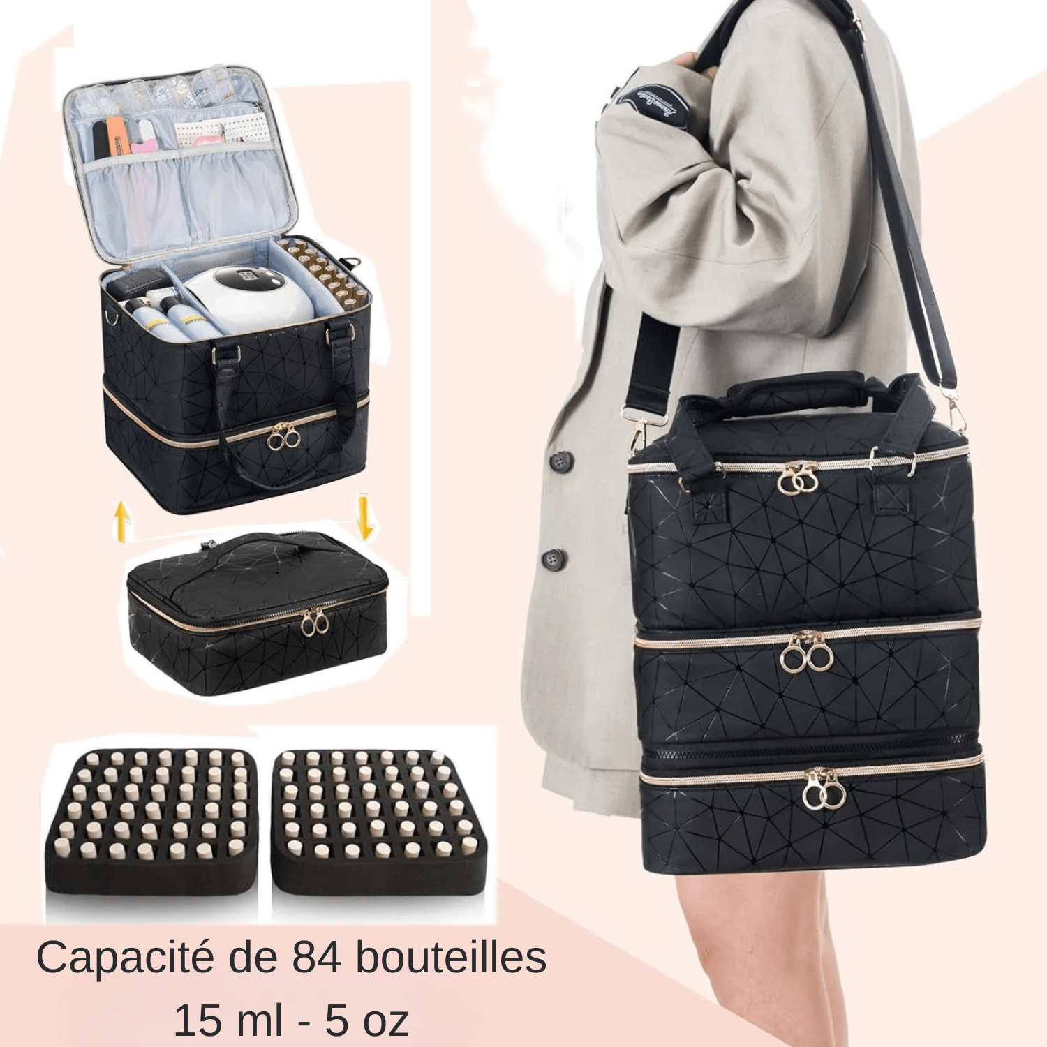 Valise maquillage professionnelle rangement vernis ongles
