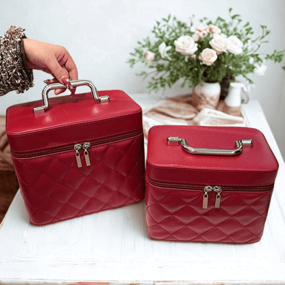 Valise maquillage professionnel rouge format petit et grande