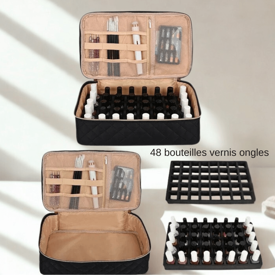 Valise maquillage professionnel avec séparateur vernis à ongles
