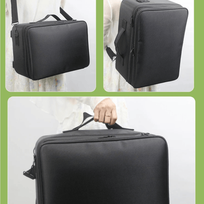 Valise maquillage portatif poignée et bandoulière