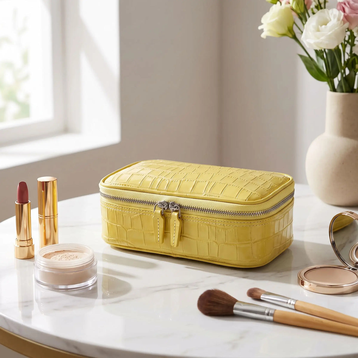 vanity à maquillage petite jaune