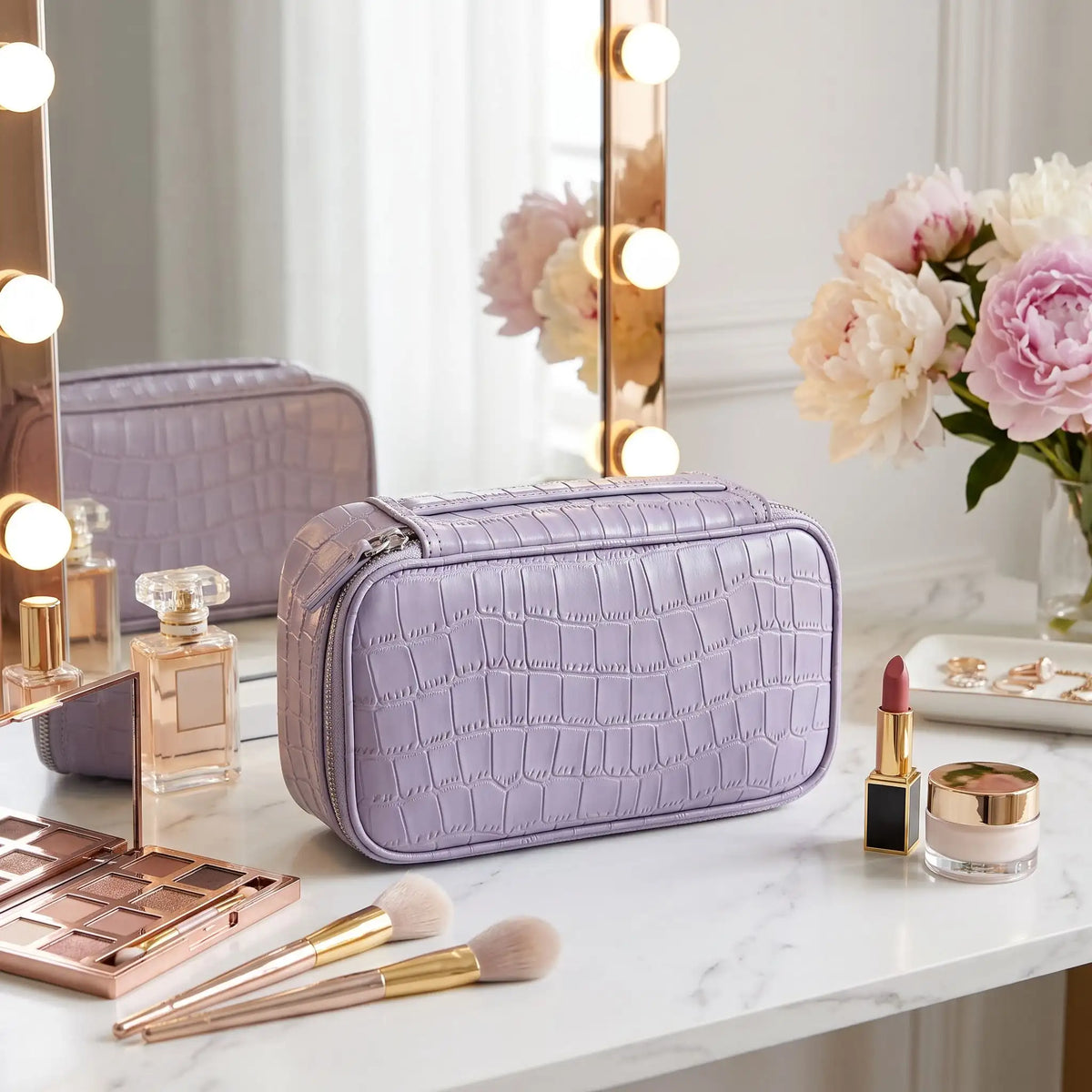 vanity à maquillage violet grande