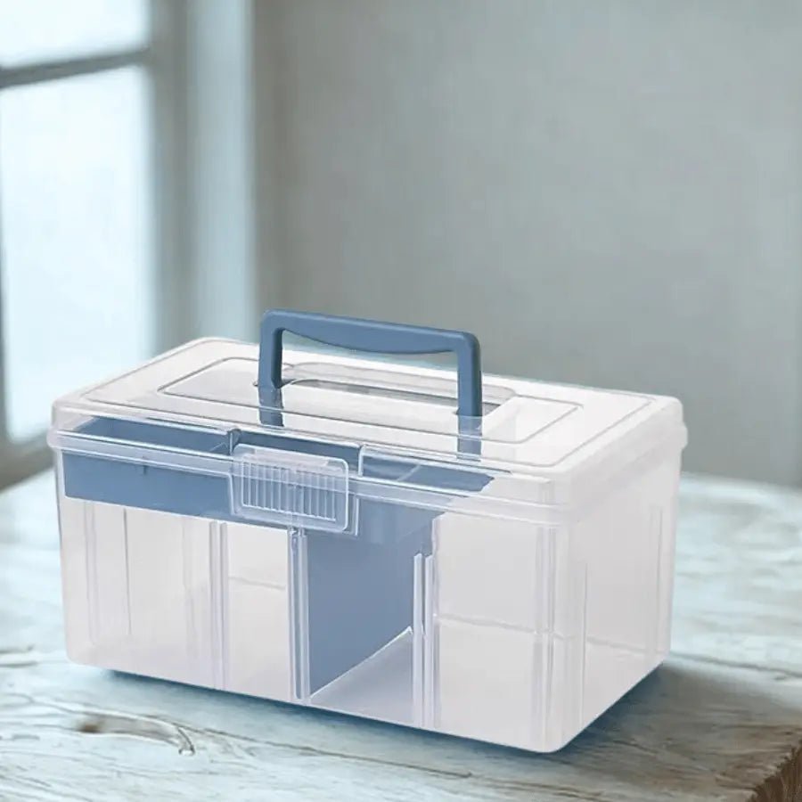 vanity case rigide large bleu transparente