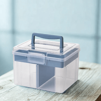 vanity case rigide transparente bleu petite